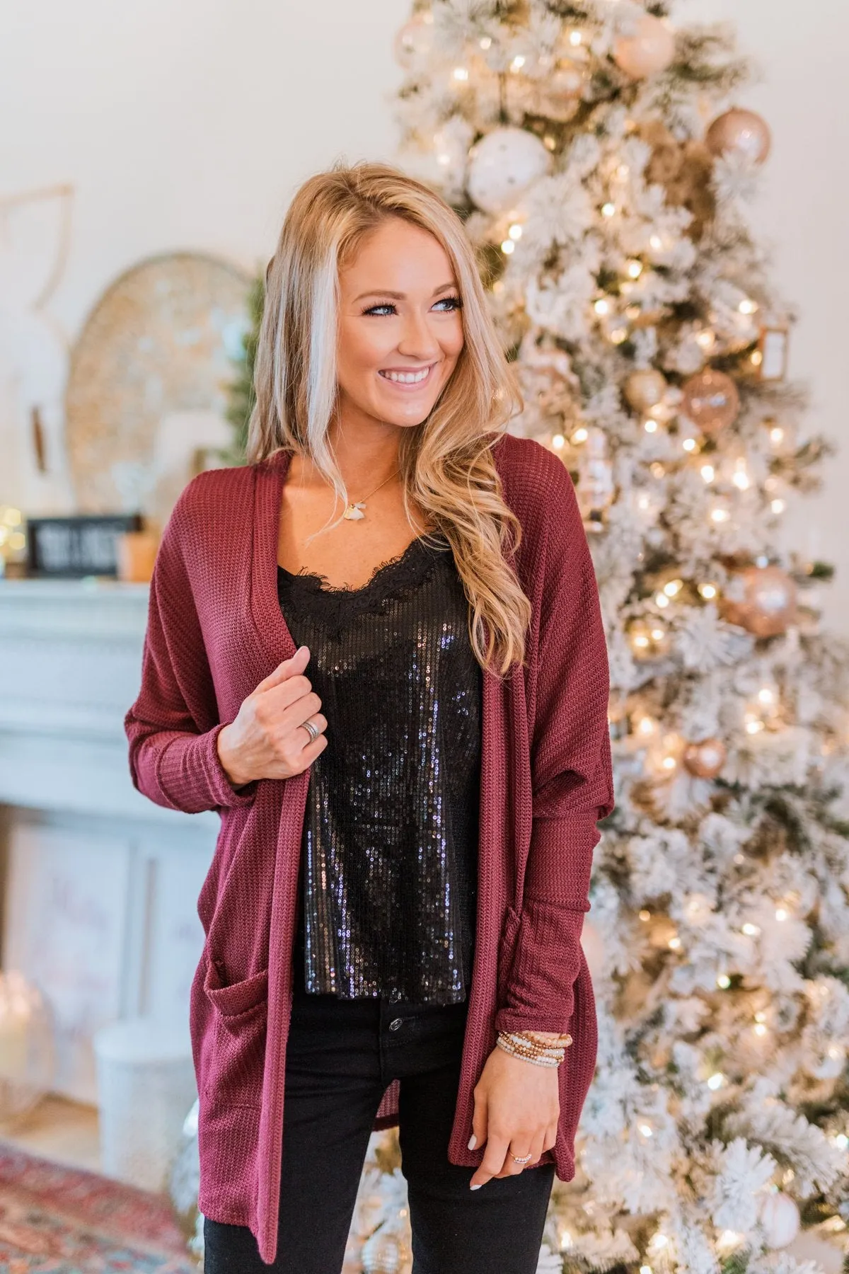 Close To Midnight Sequin Tank Top- Black