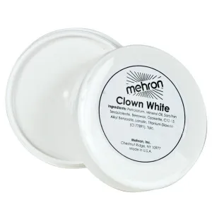 Clown White Make Up Foundation Mehron 200g Mime Face Greasepaint