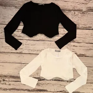 Cropped Rhinestone Fringe Long Sleeve