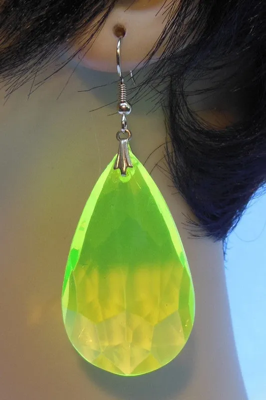 Crystal Drop Plexi Earrings