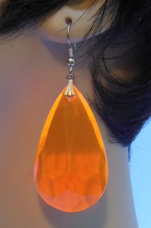 Crystal Drop Plexi Earrings