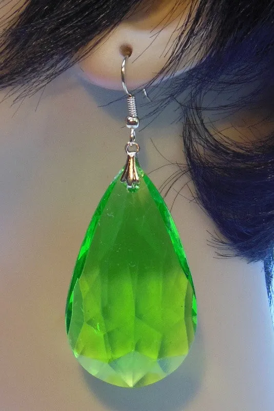 Crystal Drop Plexi Earrings