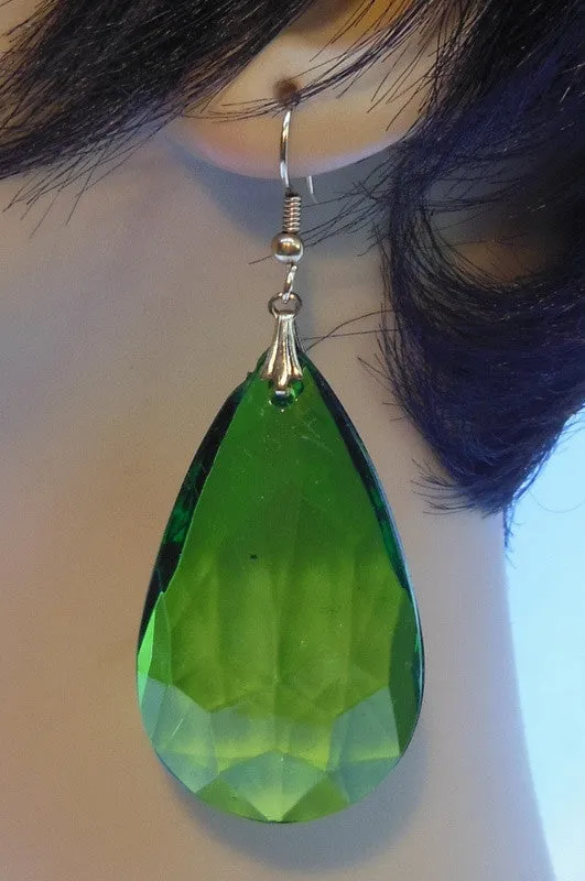 Crystal Drop Plexi Earrings
