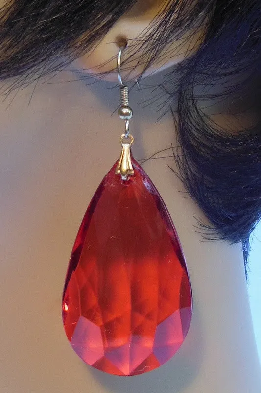 Crystal Drop Plexi Earrings