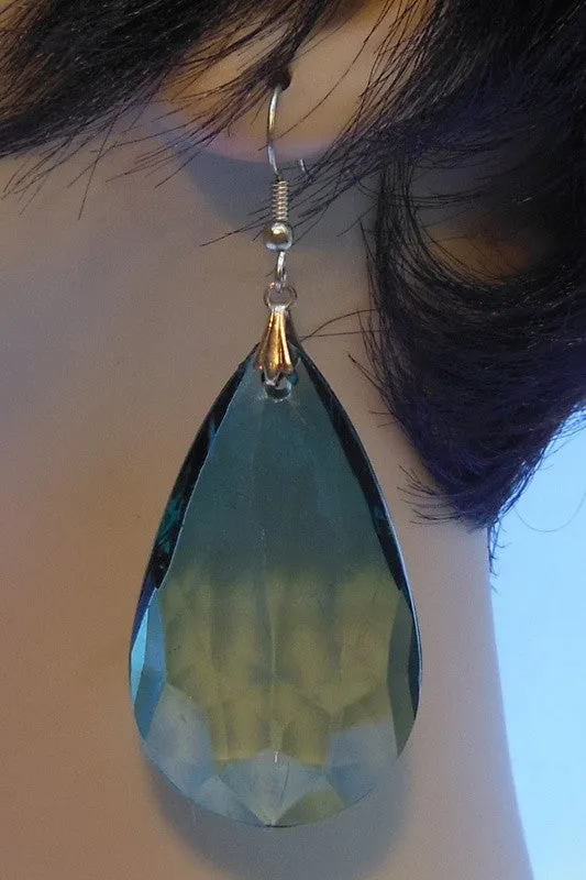 Crystal Drop Plexi Earrings