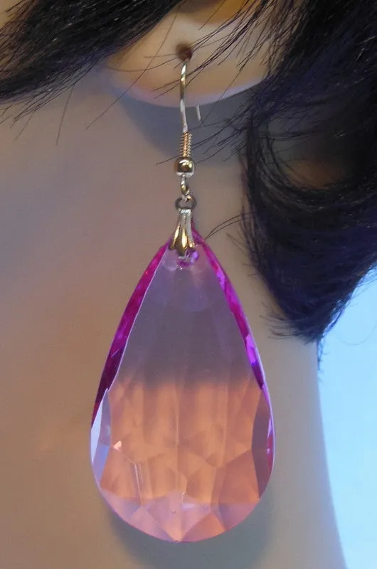 Crystal Drop Plexi Earrings