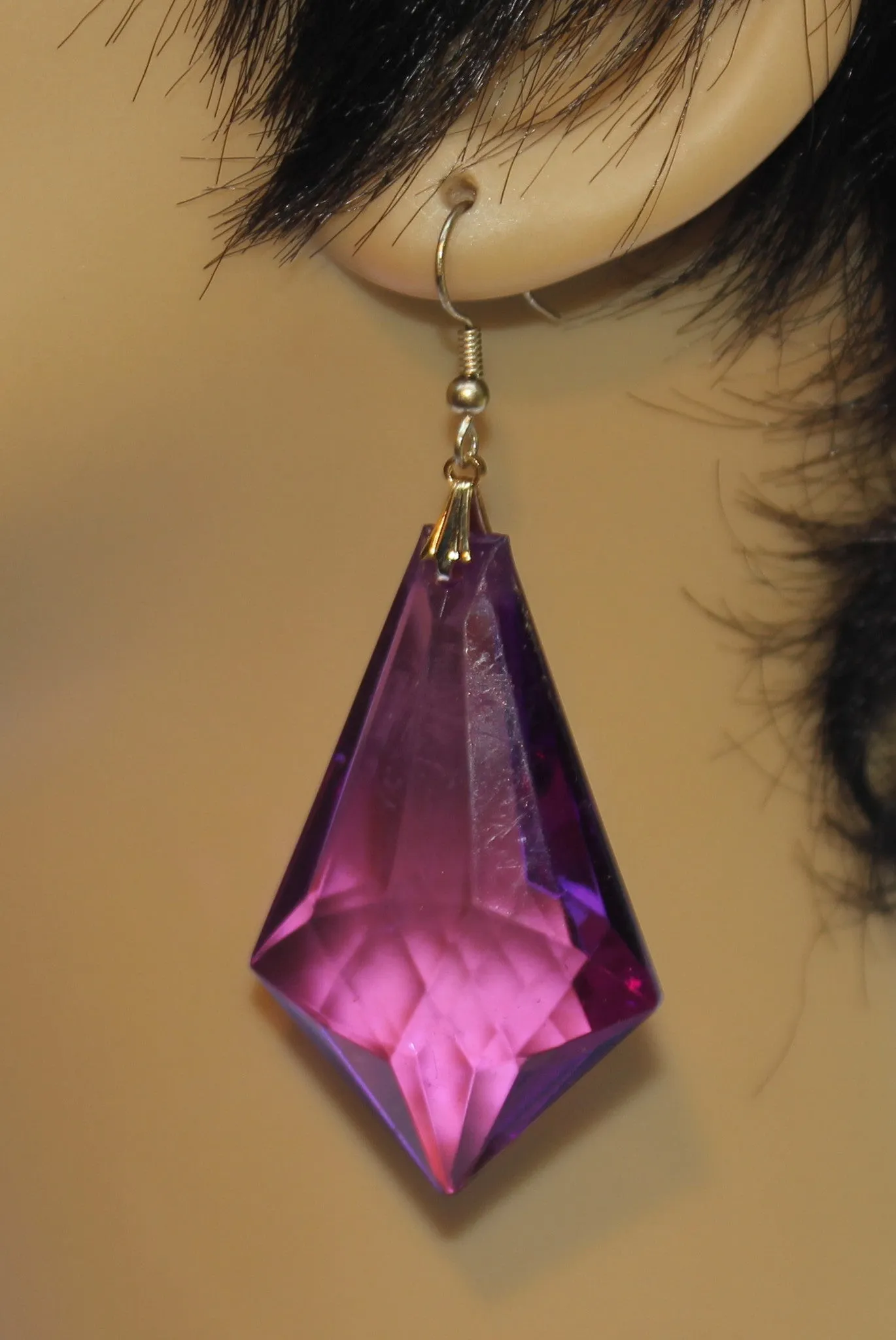Crystal Drop Plexi with Point Earrings