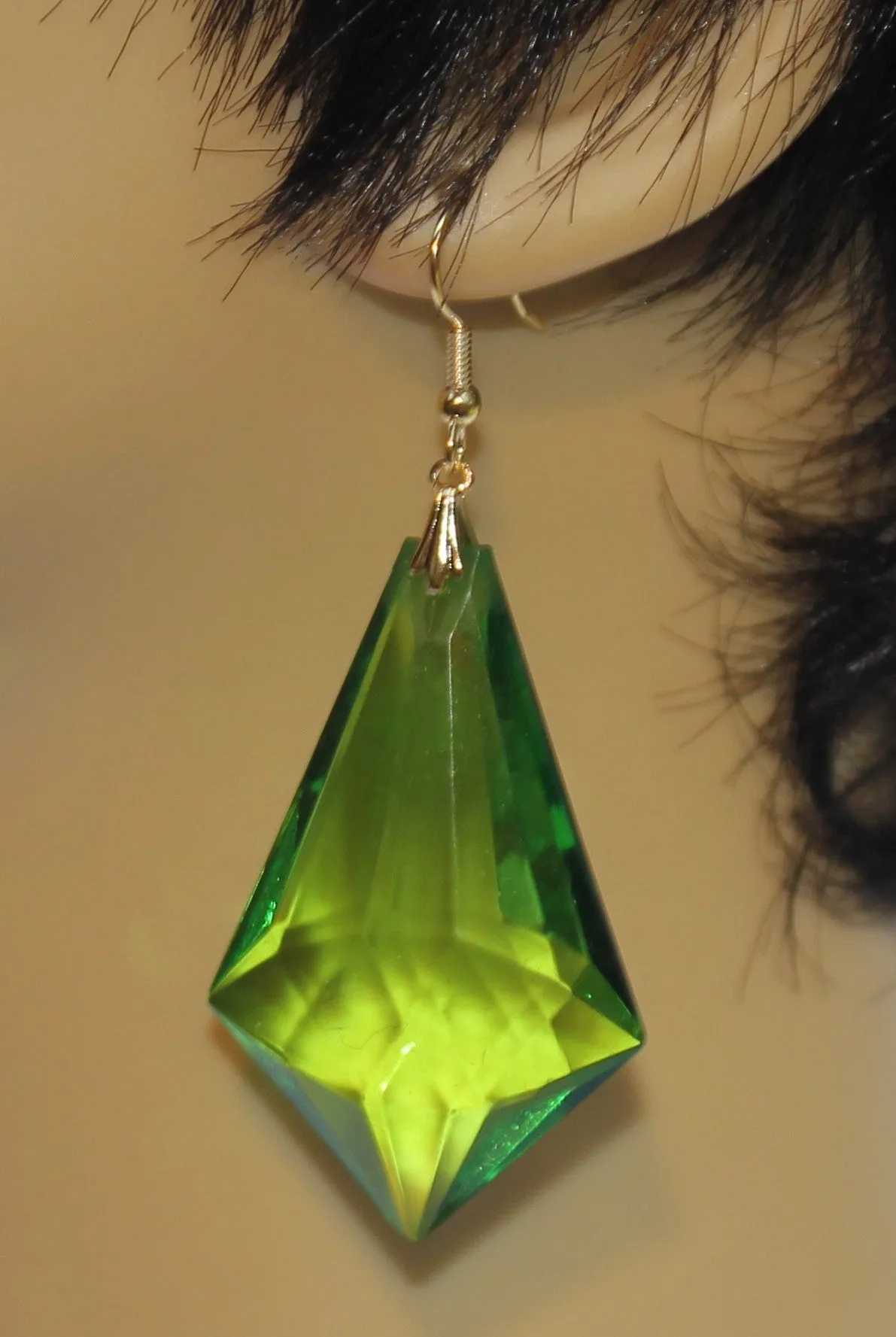 Crystal Drop Plexi with Point Earrings