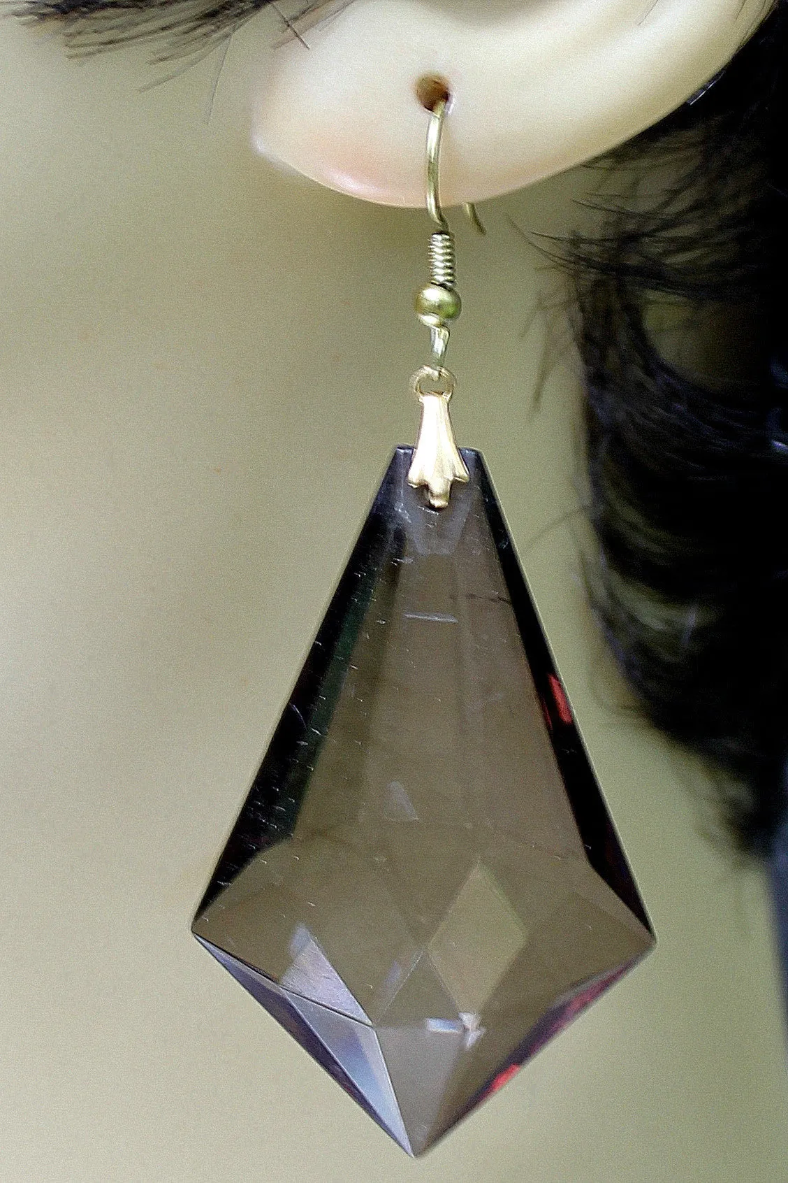 Crystal Drop Plexi with Point Earrings