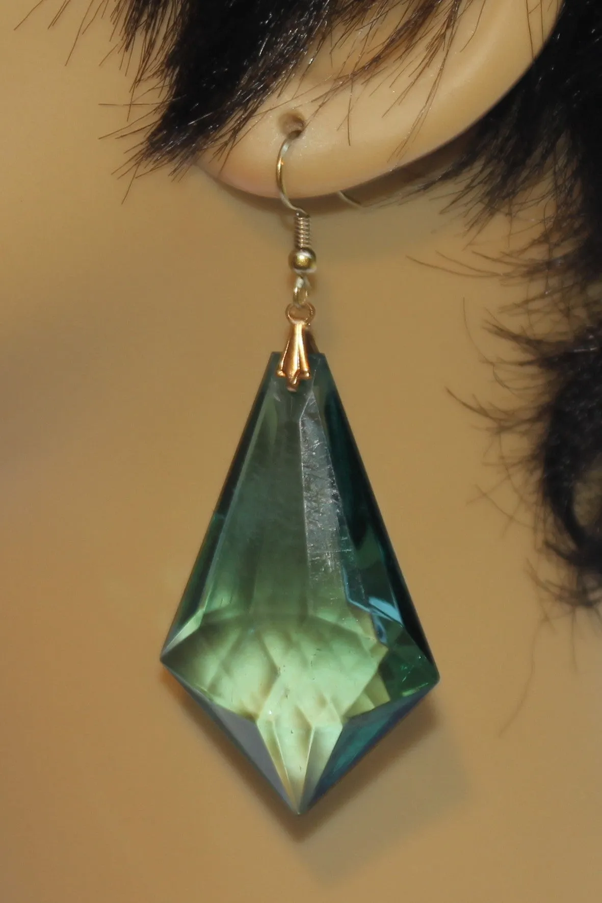 Crystal Drop Plexi with Point Earrings
