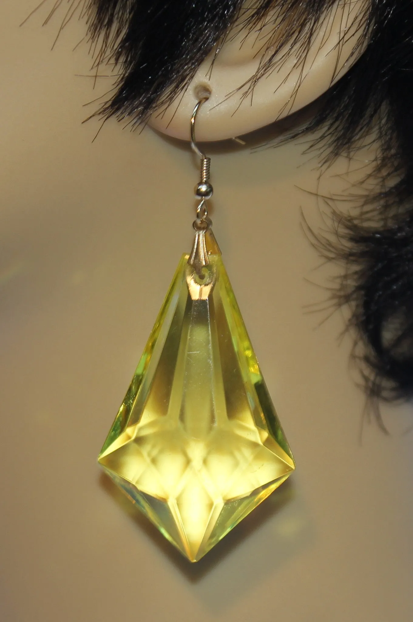 Crystal Drop Plexi with Point Earrings