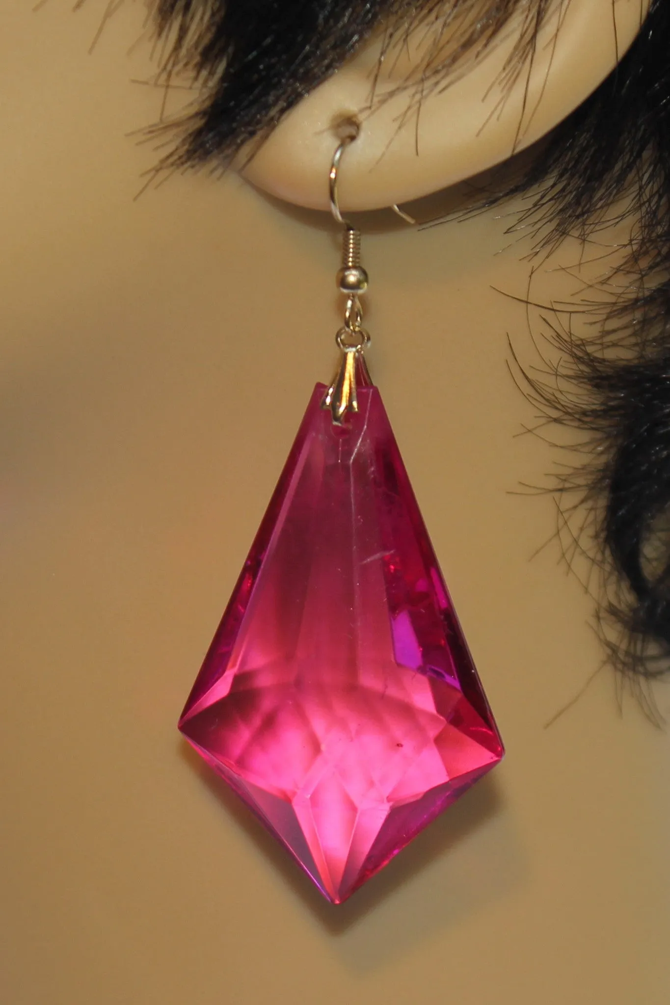 Crystal Drop Plexi with Point Earrings
