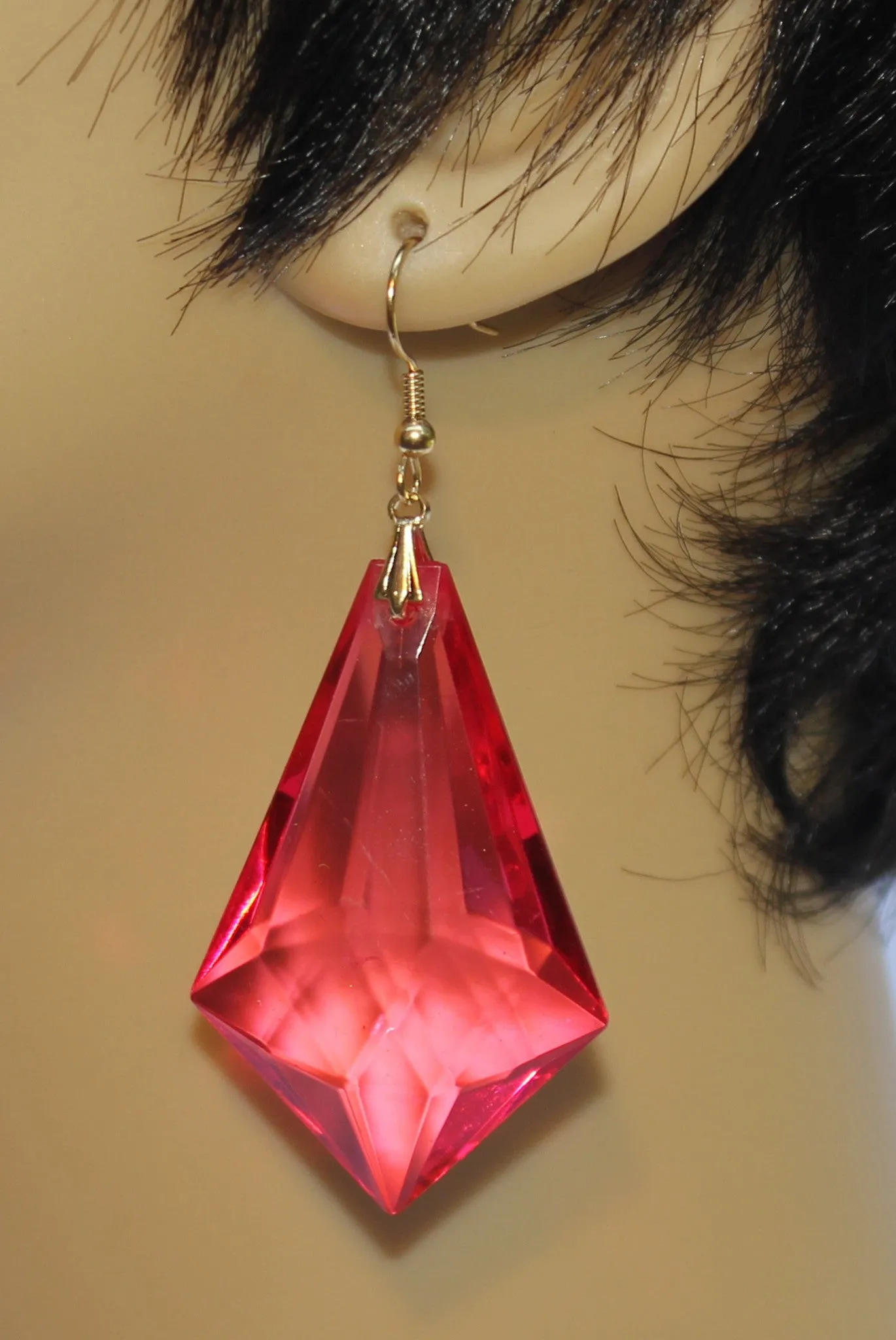 Crystal Drop Plexi with Point Earrings