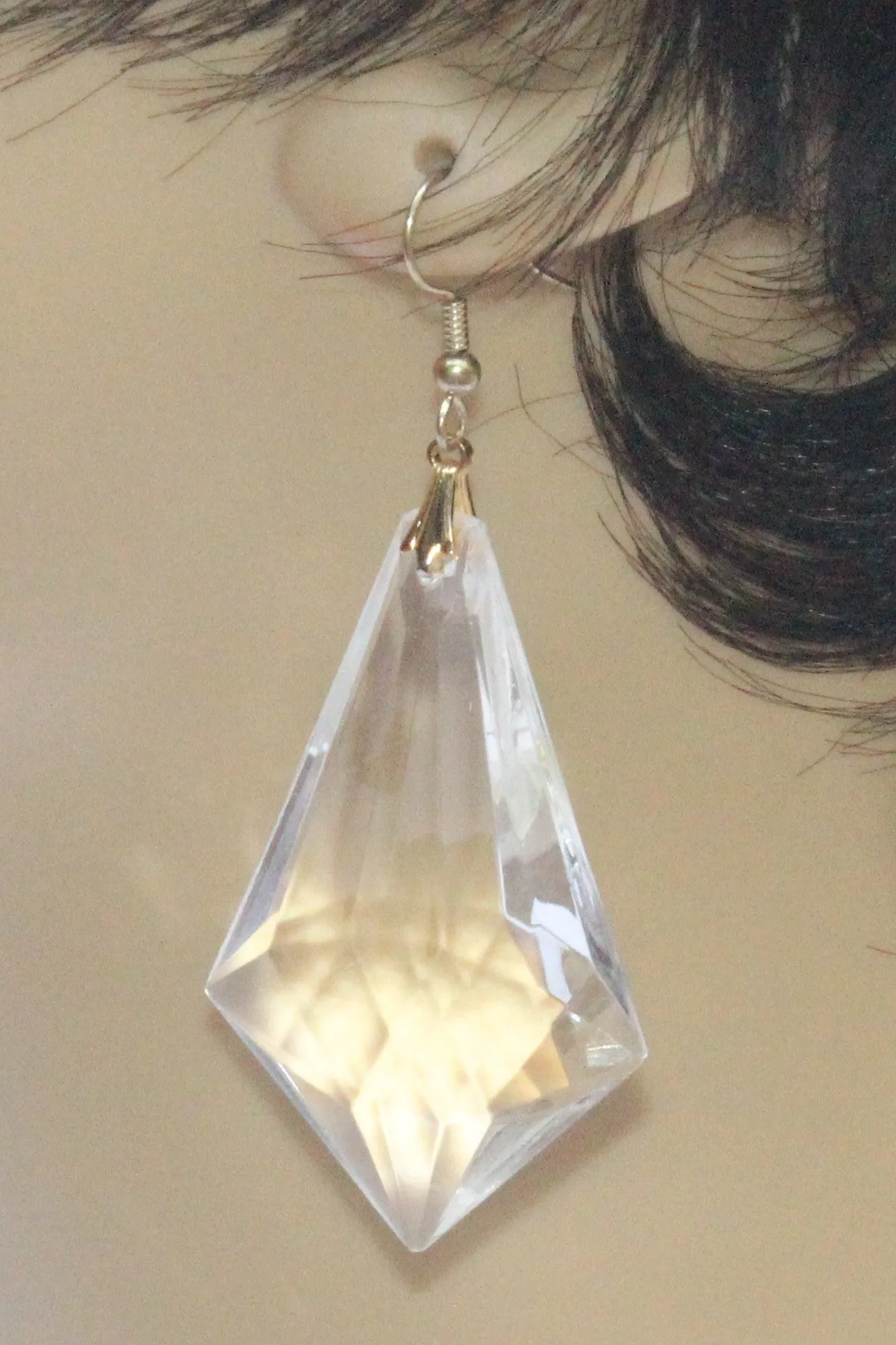 Crystal Drop Plexi with Point Earrings