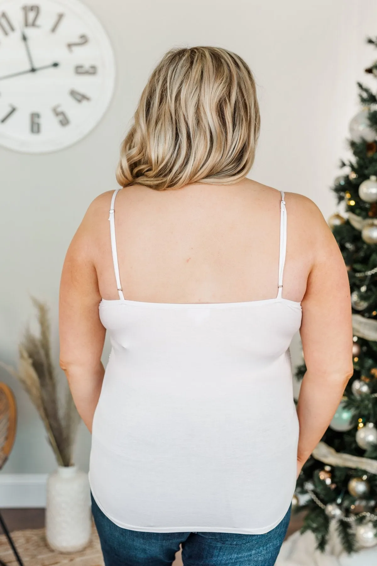 Dance Through The Night Sequin Tank Top- White