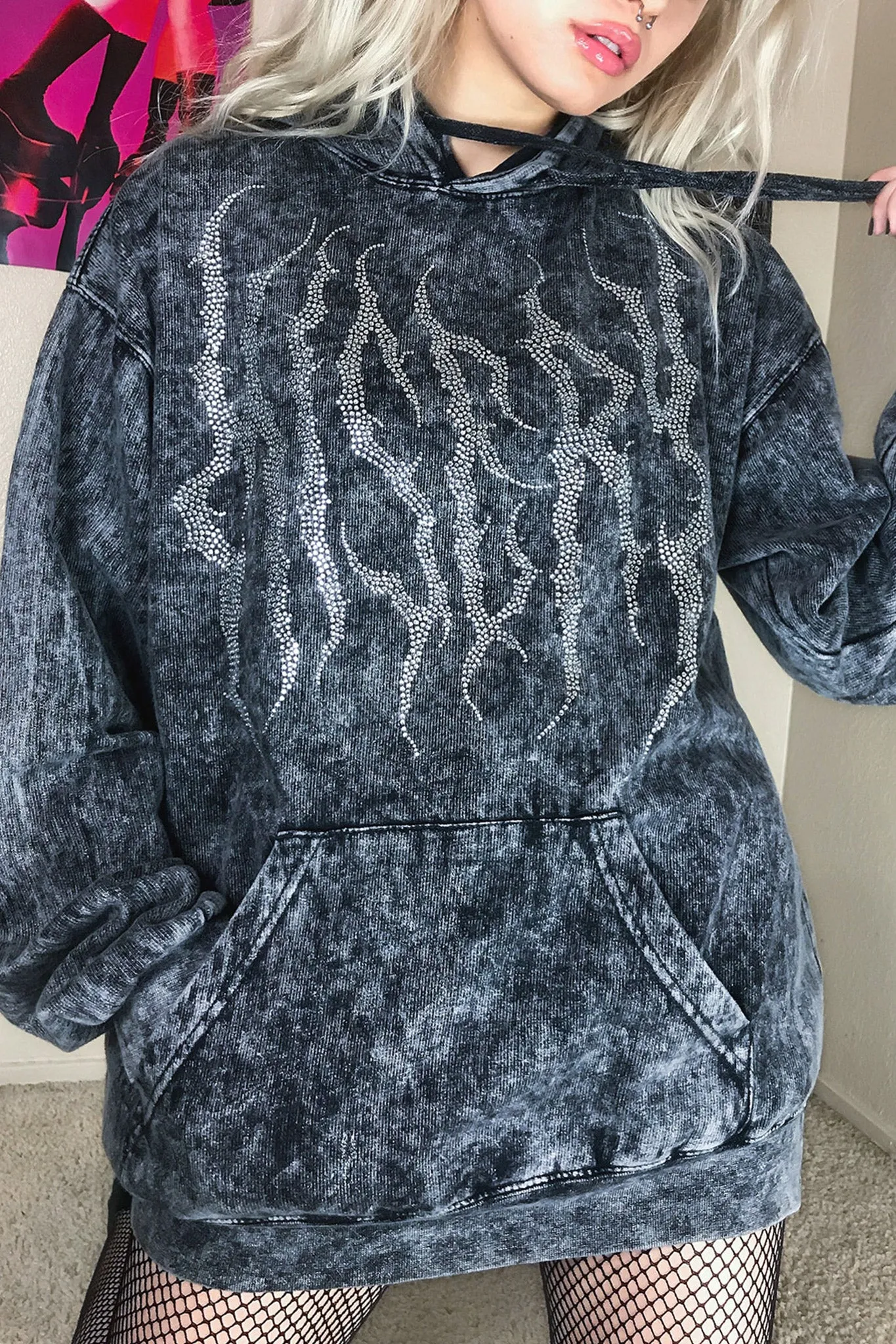 Death Metal Rhinestone Hoodie