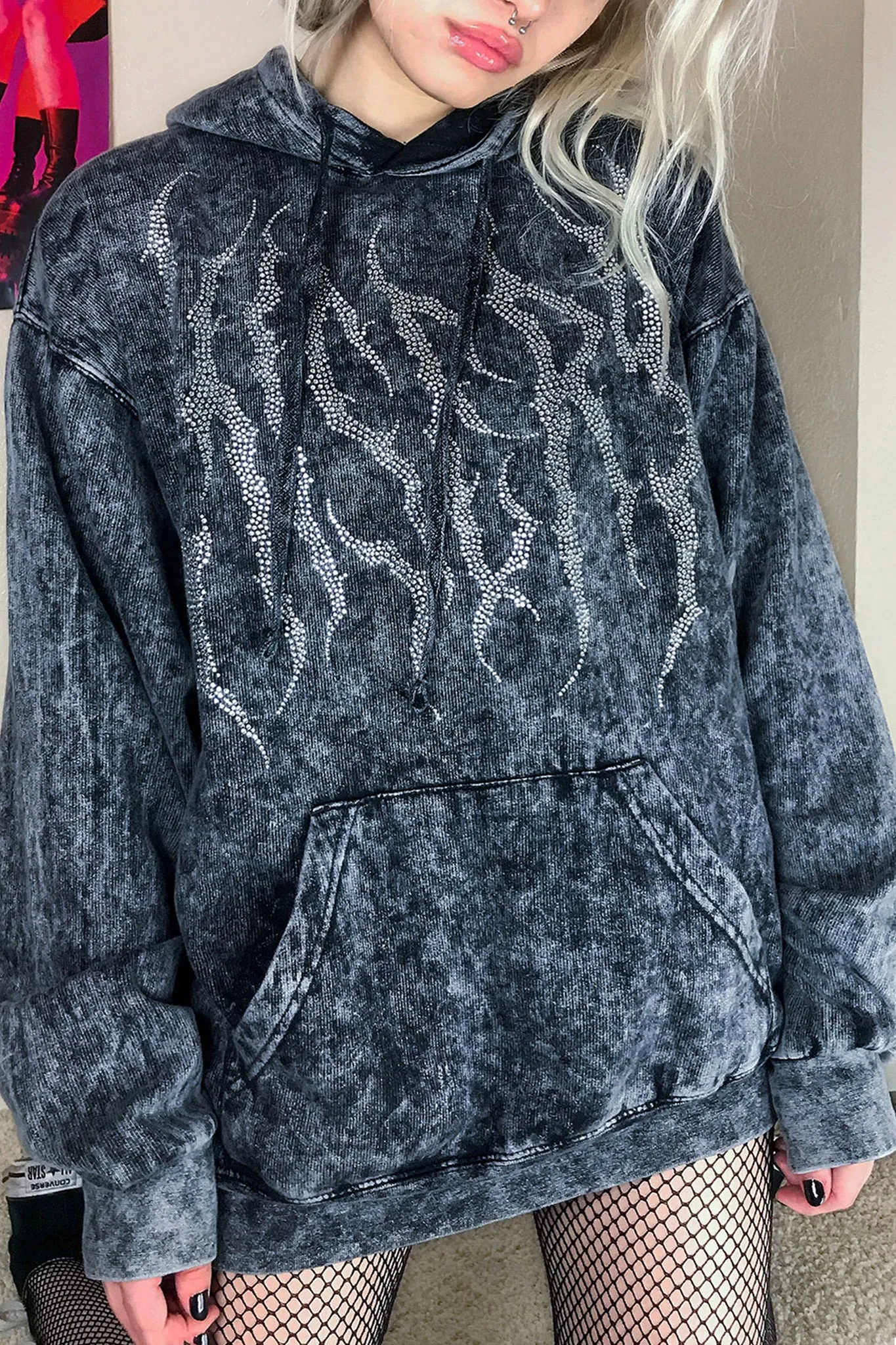 Death Metal Rhinestone Hoodie