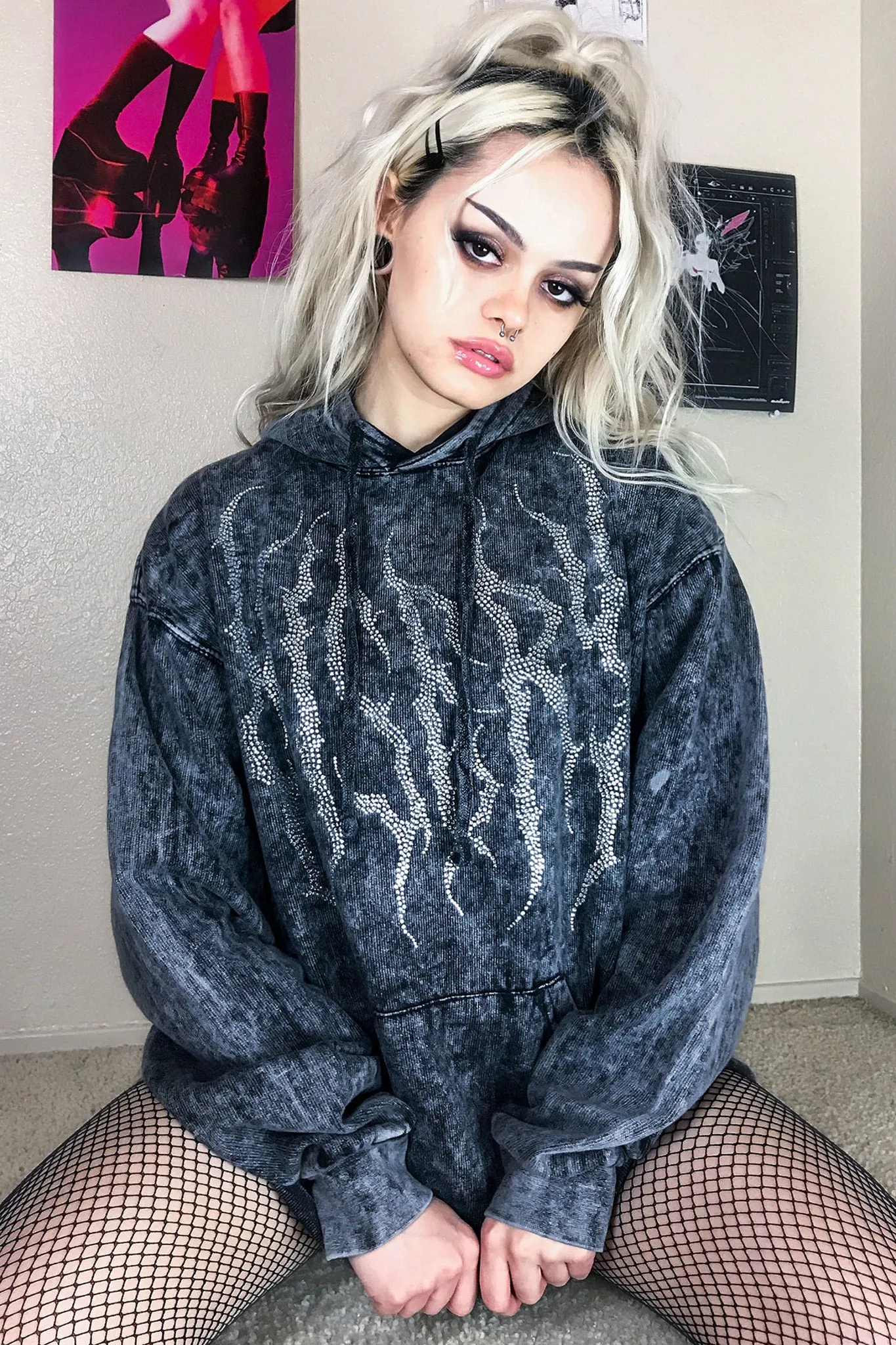 Death Metal Rhinestone Hoodie