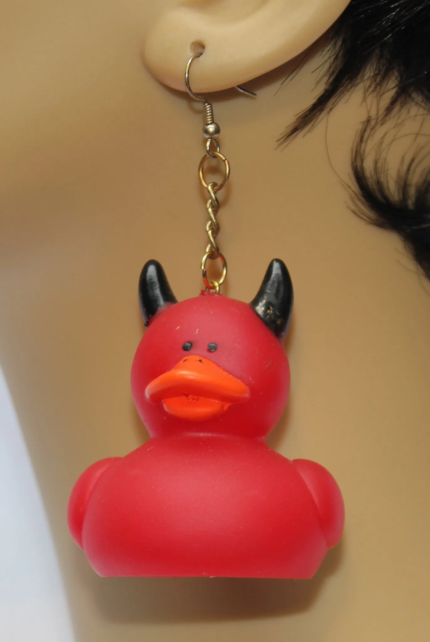 Devil Rubber Ducky Earrings