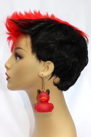 Devil Rubber Ducky Earrings