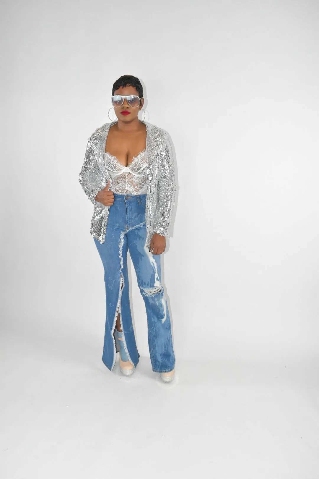 Disco Sequin Blazer/Top