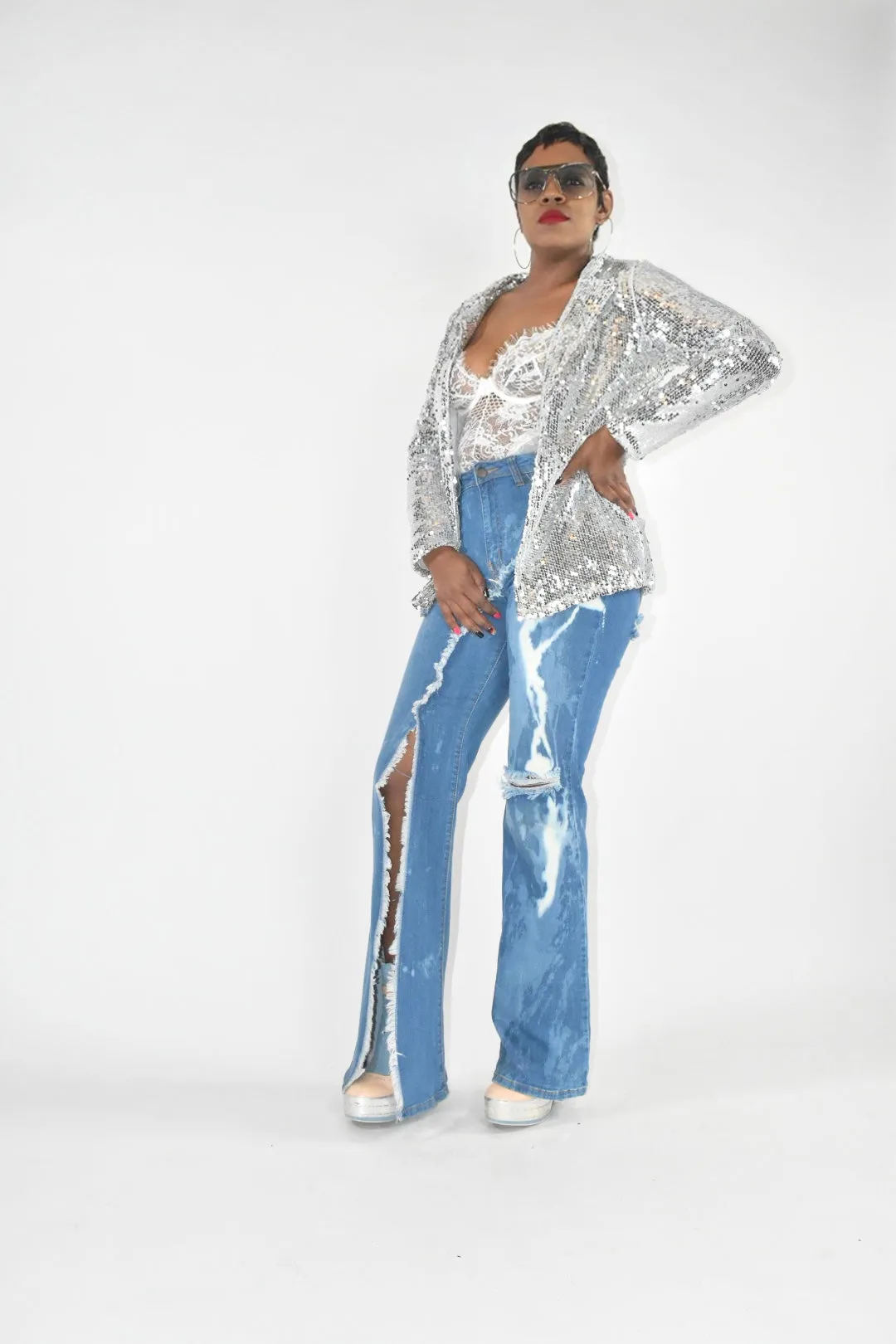 Disco Sequin Blazer/Top