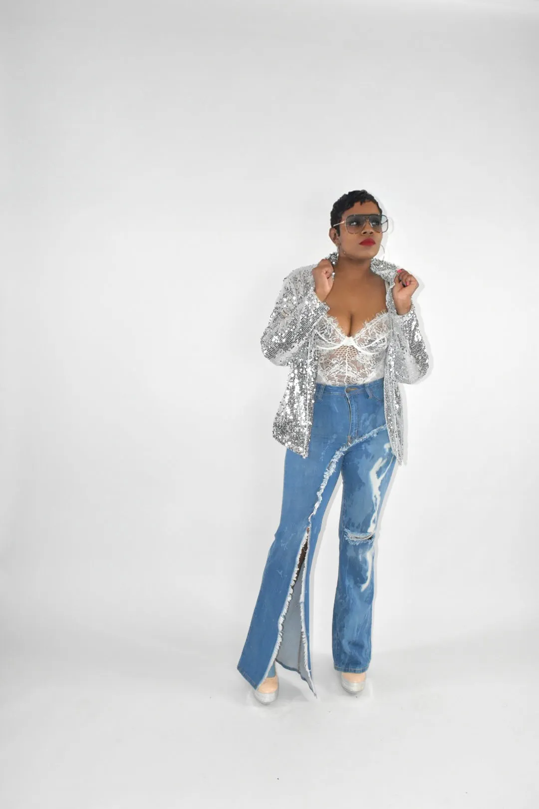 Disco Sequin Blazer/Top