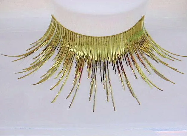 Dramatic Gold Tinsel False Eyelashes