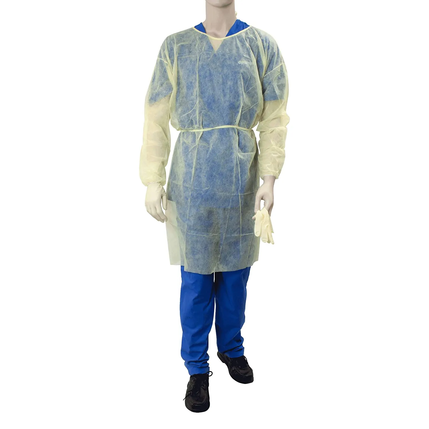 Dynarex Isolation Gown Fluid Resistant Universal, Yellow 50 pack