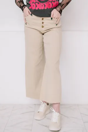 Elevate Stretch Wide Leg Twill Pants | Khaki