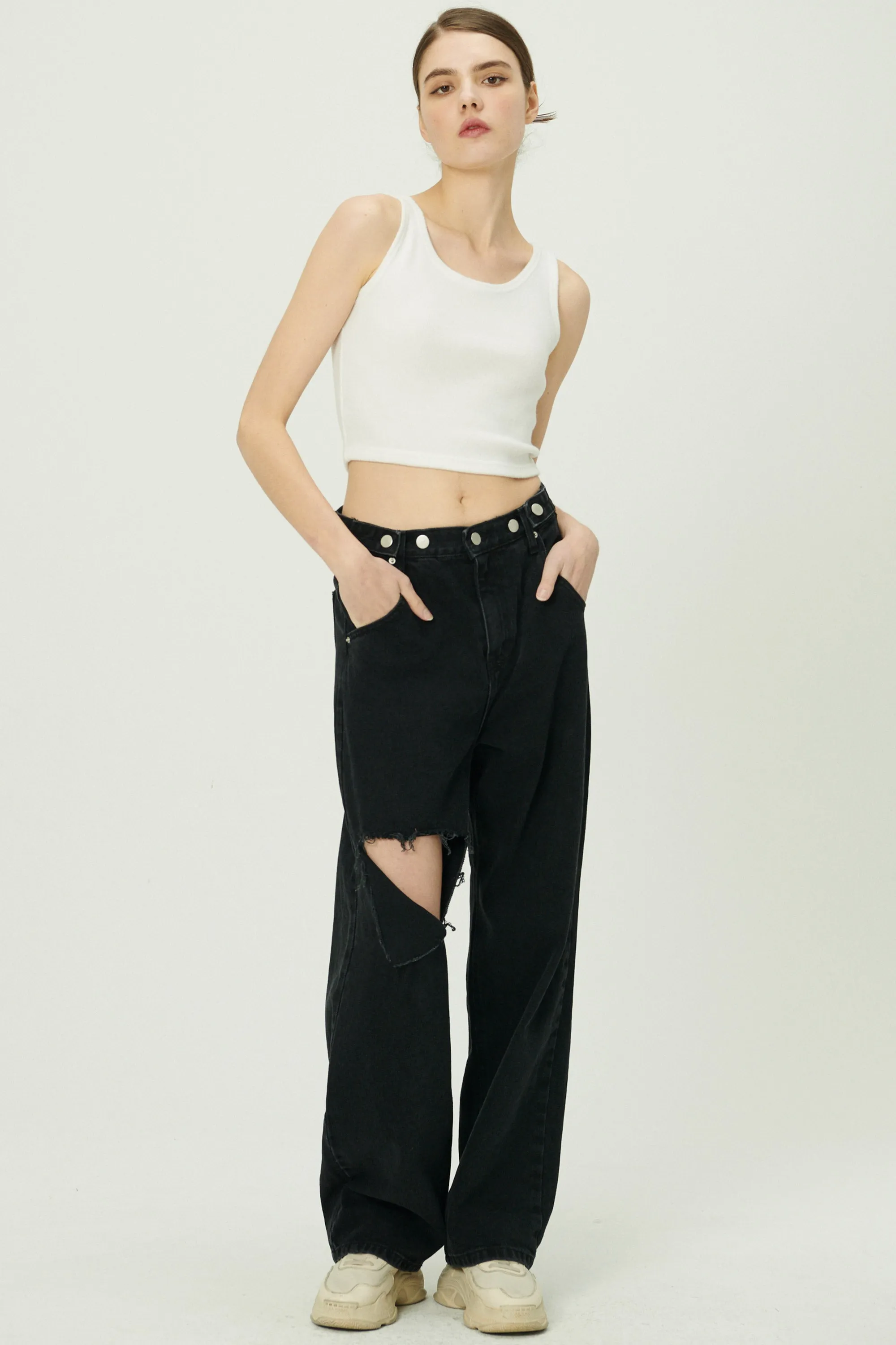 Elo Cutout Wide Leg Jeans