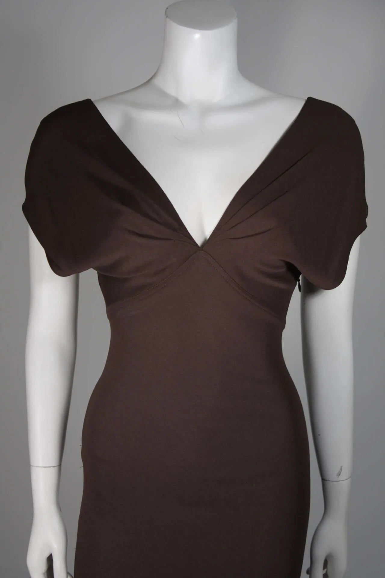 EMANUEL UNGARO 1990s Brown Jersey Gown Size 8