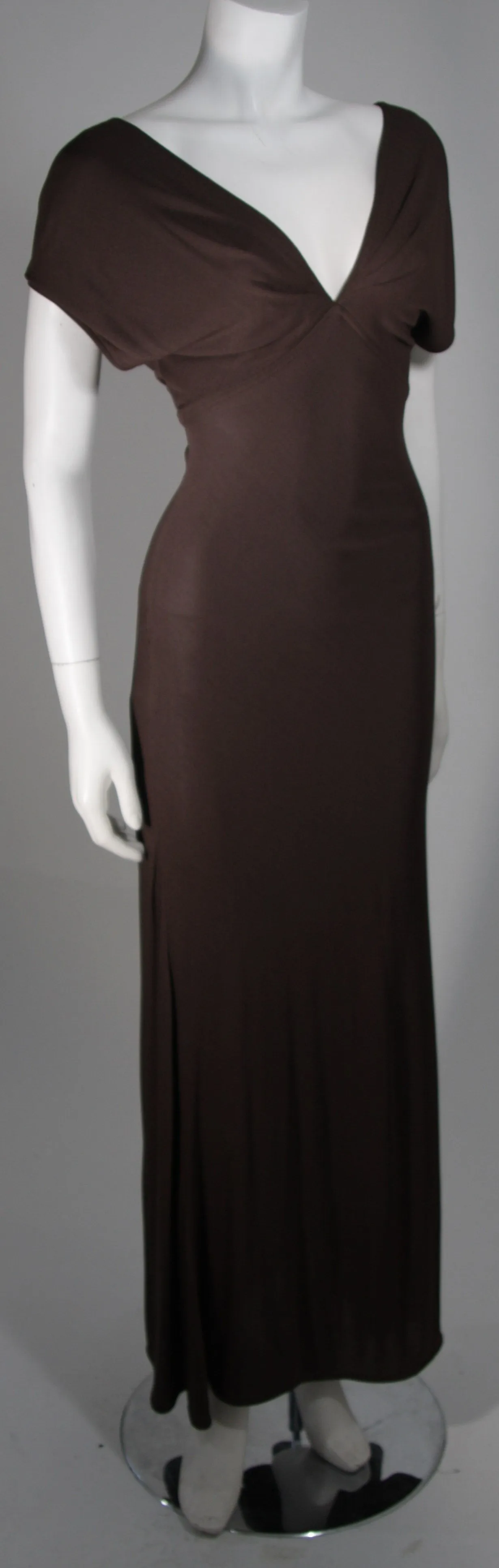 EMANUEL UNGARO 1990s Brown Jersey Gown Size 8