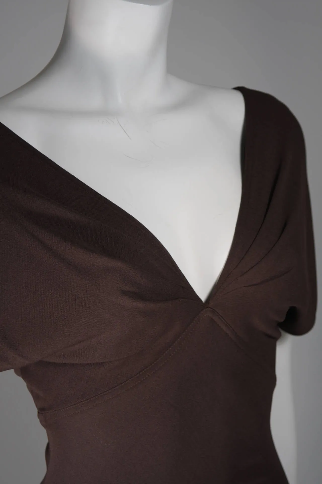 EMANUEL UNGARO 1990s Brown Jersey Gown Size 8
