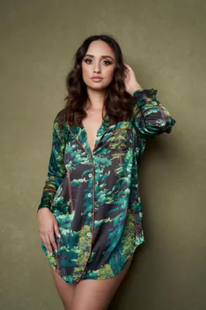 Evergreen Satin Sleep Shirt -