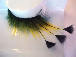 Eyelashes Yellow and Black Feathers