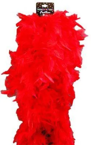 Feather Boa Deluxe Plush Red
