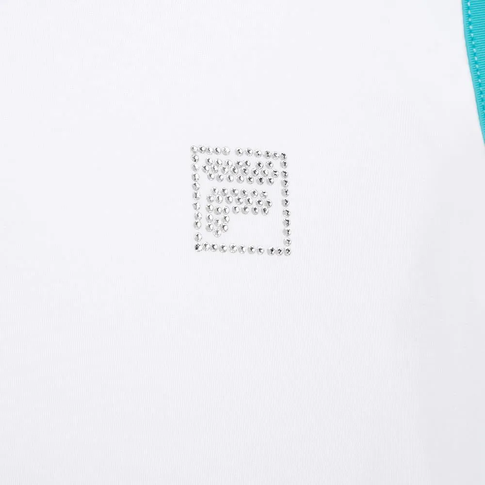 Fila Girls Full Coverage Tank - White/Blue Radiance