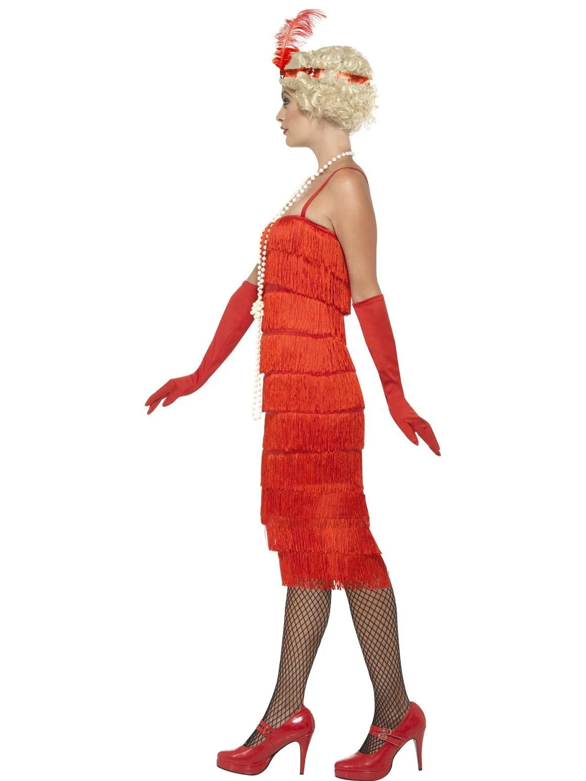 Flapper 1920s Longer Red Fringed Adult Costume