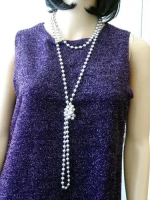 Flapper 1920's Silver Costume Beads
