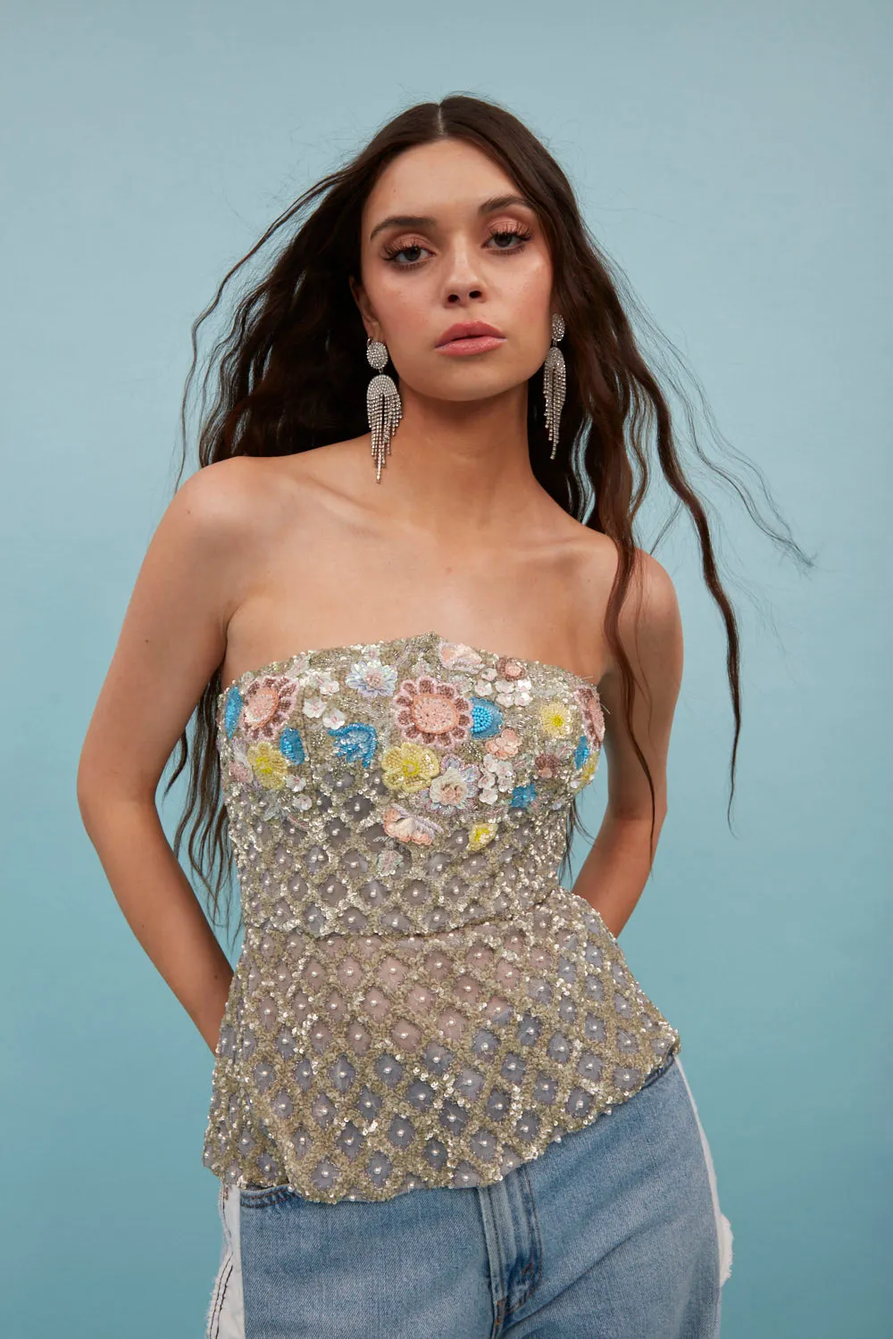 Flora Sequin Top