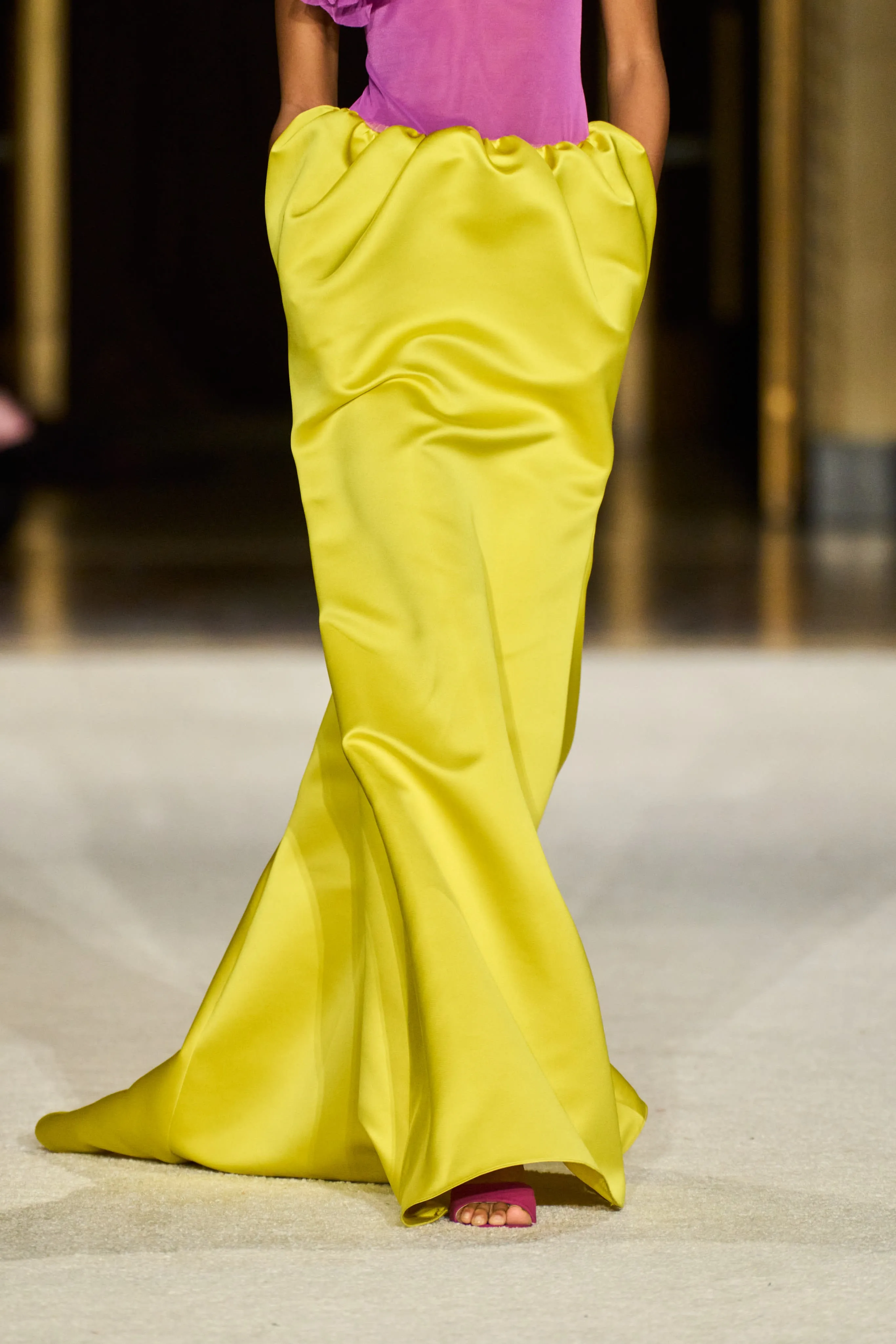 Floral Appliqué Drop Waist Gown