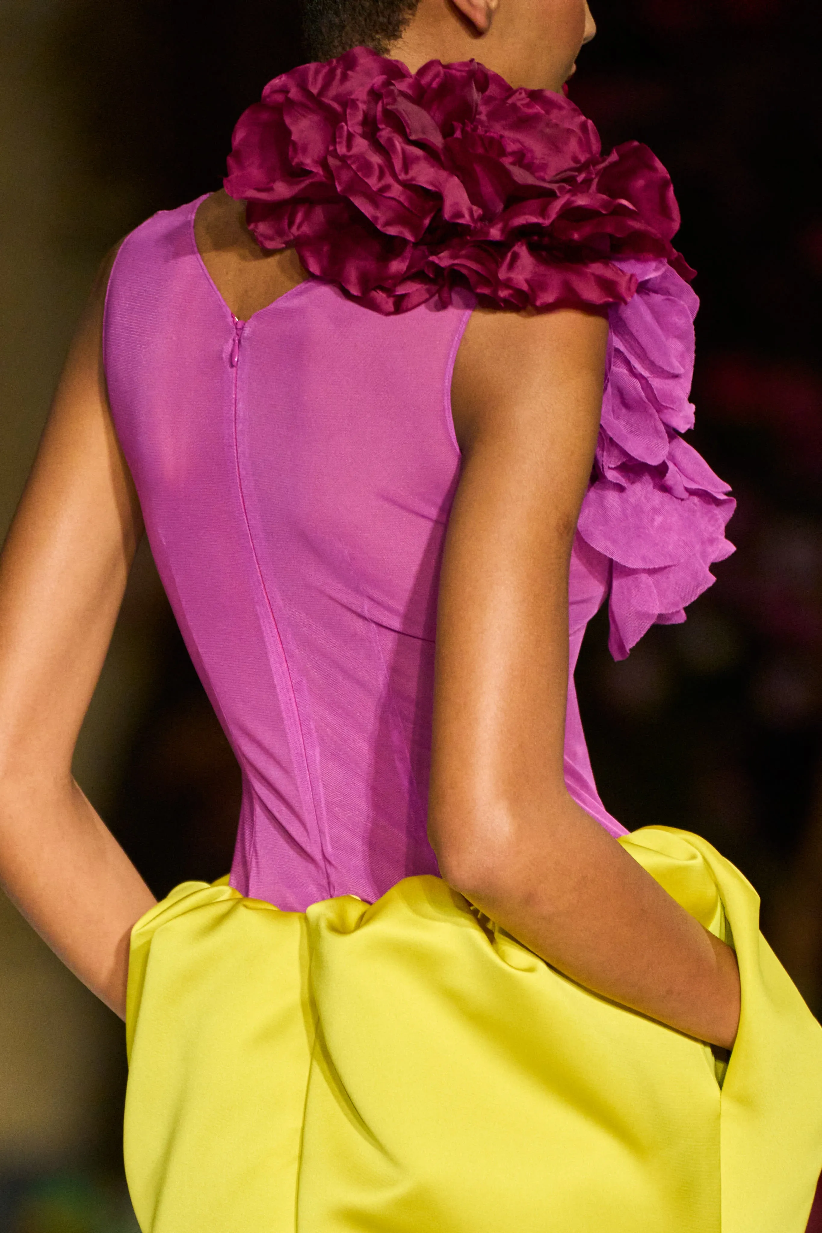 Floral Appliqué Drop Waist Gown