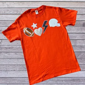 Football Things Sequin Short Sleeve Graphic T-Shirt