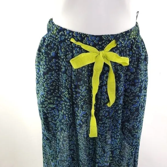 Free People Sleepin In Sheer Shirt &amp; Pant Lounge PJ Set Leopard Print Blue sz xz