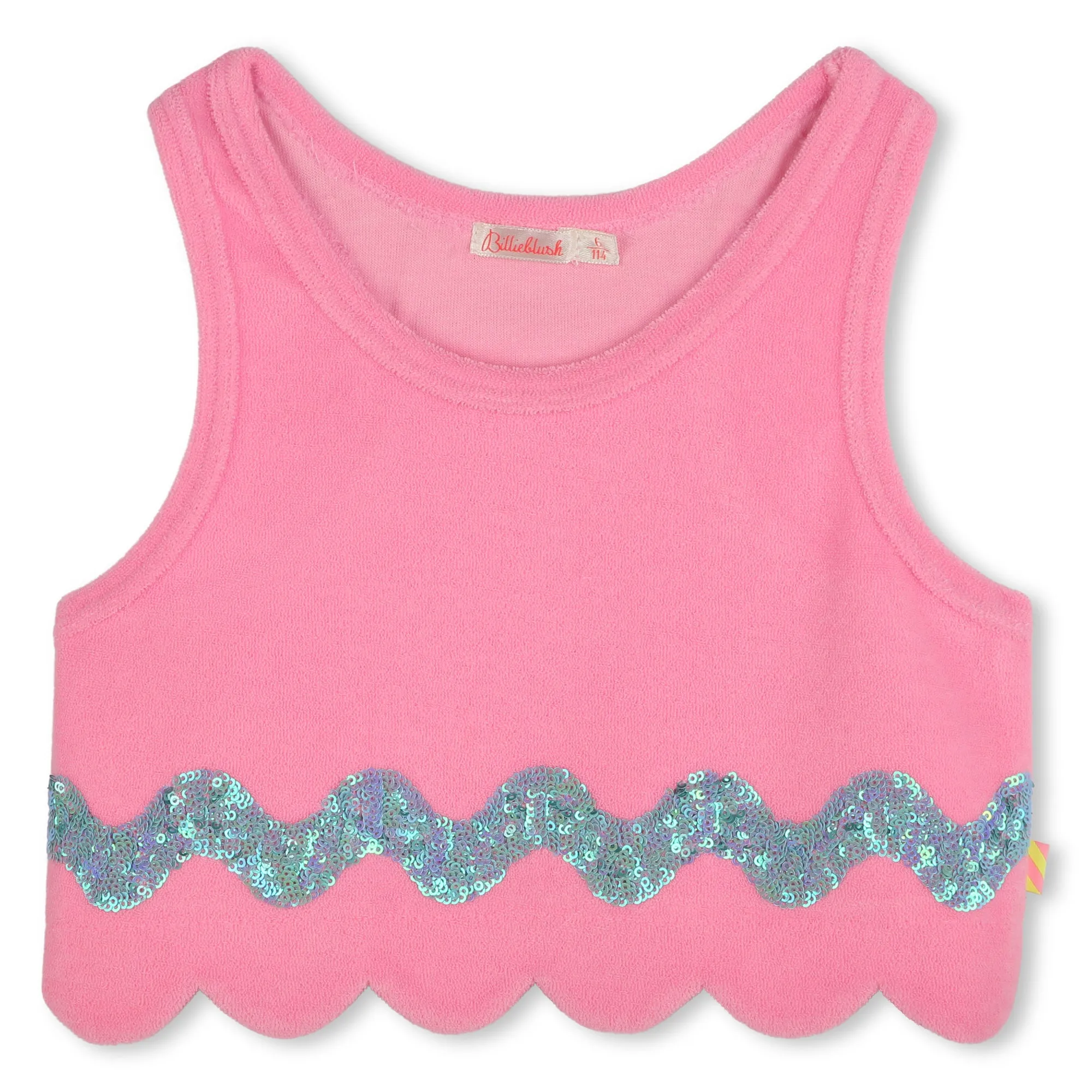Girls Pink Towelling Tank Top