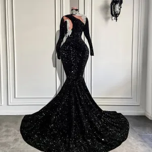 Girls Sparkly Sequined Prom Gala Gowns For Party