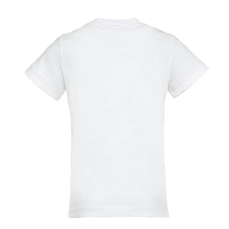 Girls White Sequin Logo T-Shirt