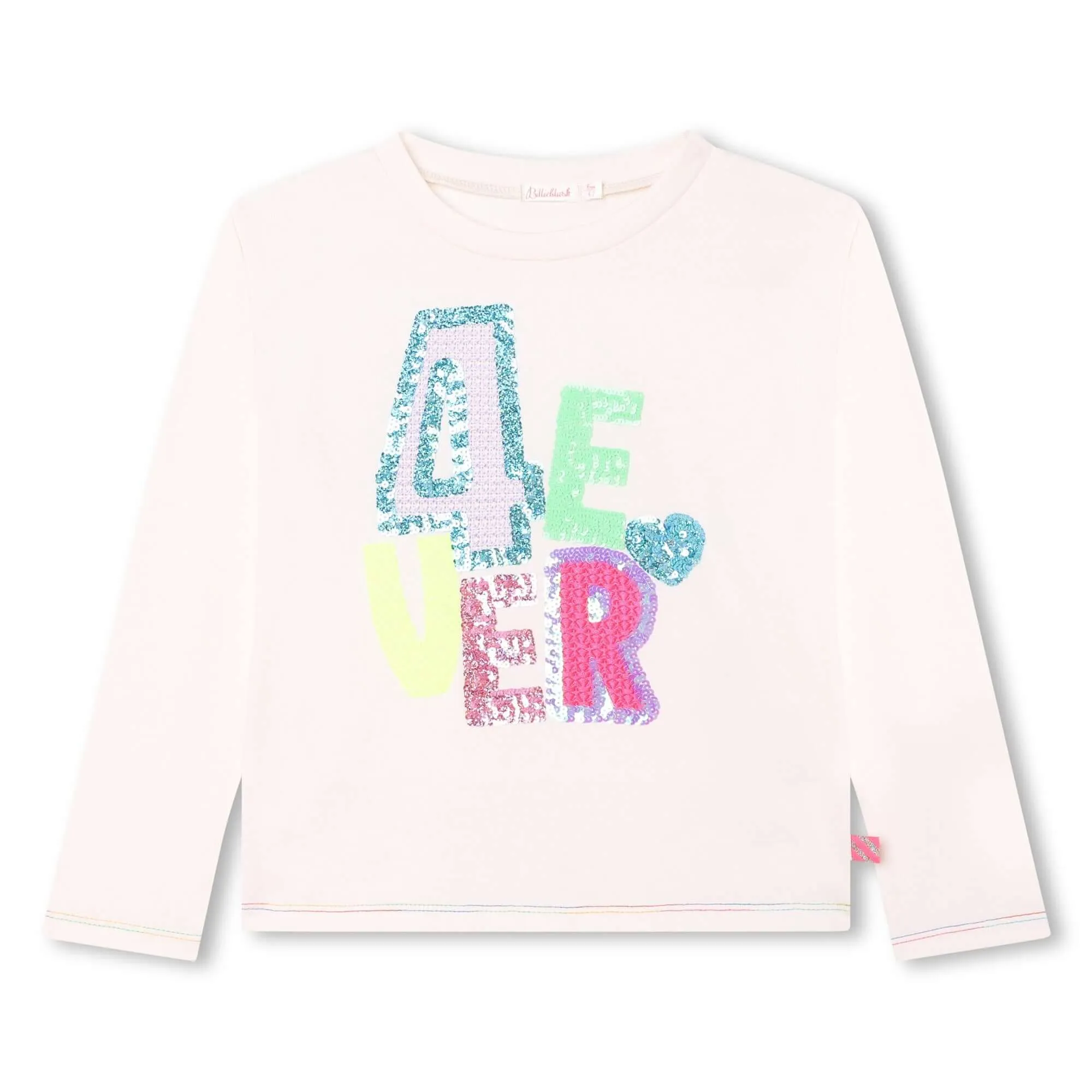Girls White Sequin T-Shirt