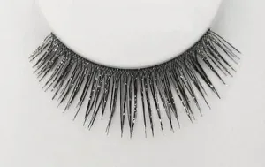 Glitter False Eyelashes Black and Silver